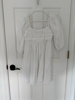 Abercrombie & Fitch Emerson White Puff-Sleeve Dress